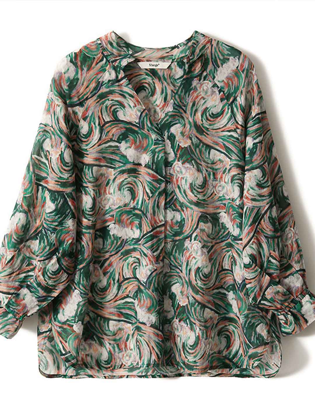 Layla Retro V-Neck Printed Top
