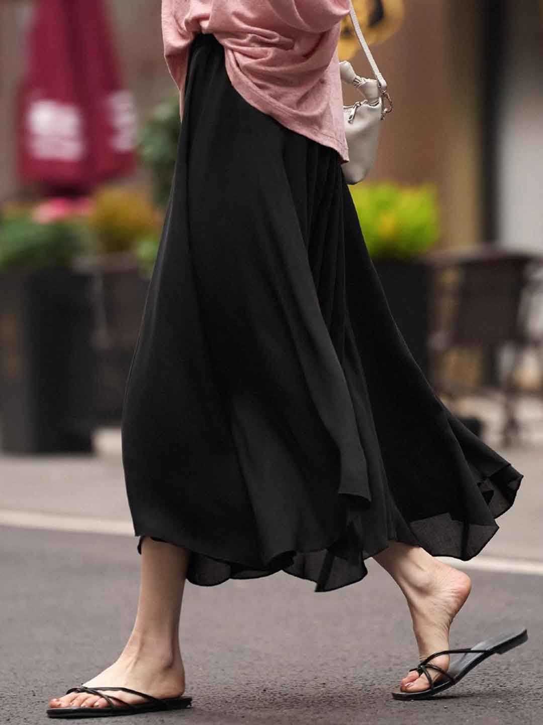 Peyton Daily Solid Color A-Line Skirt