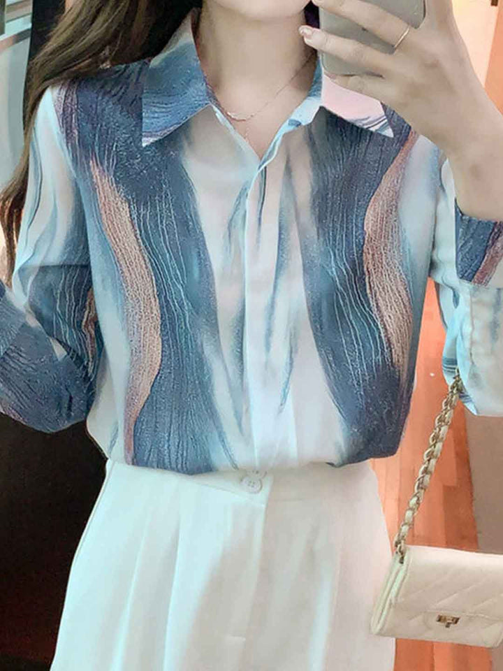 Faith Chic Polo Collar Printed Shirt