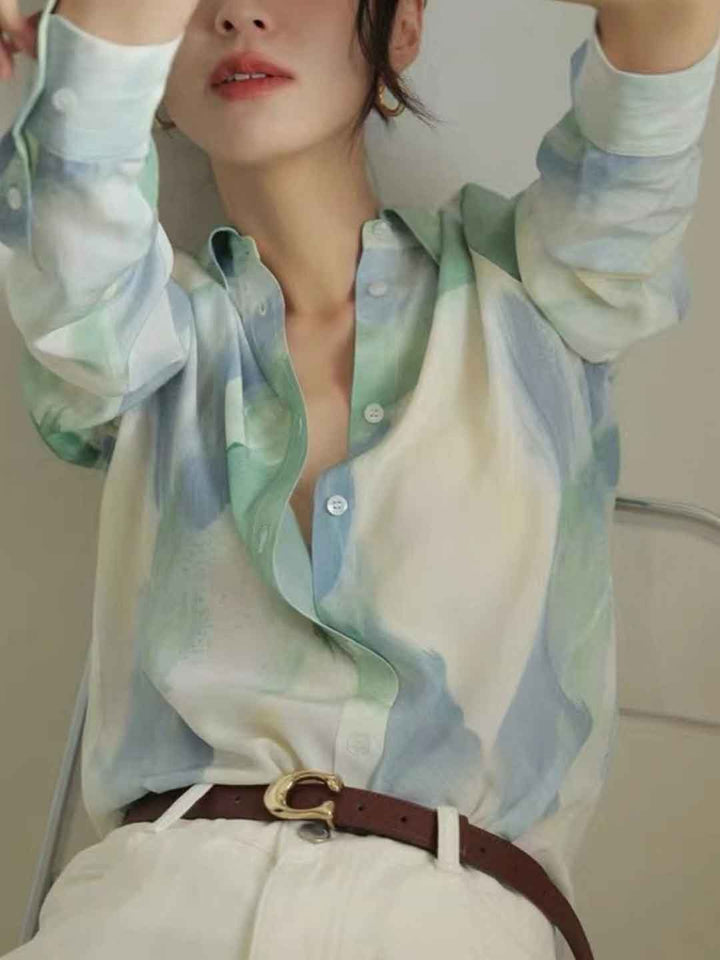 Bella Loose Lapel Printed Shirt