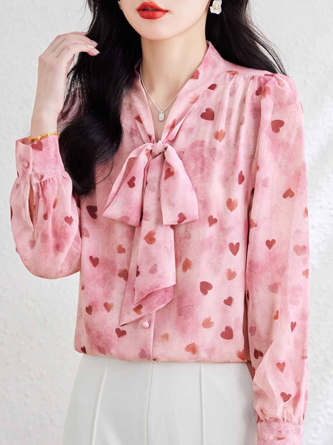 Lily Classic Tie Floral Printed Shirt