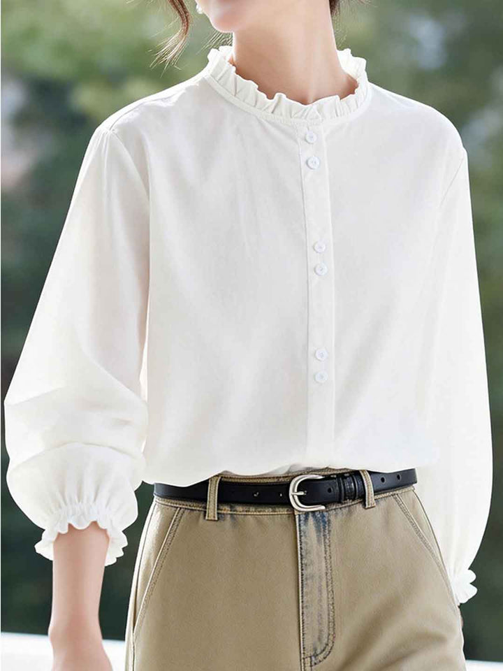 Chloe Daily Auricular Collar Striped Top