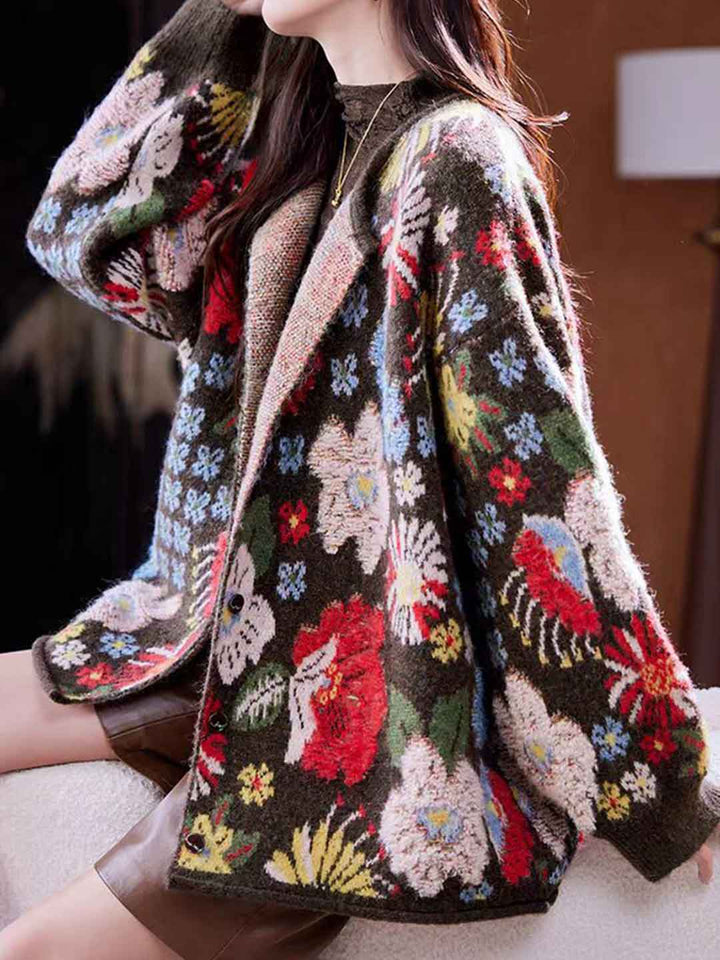 Emma Loose Crew Neck Knitted Cardigan