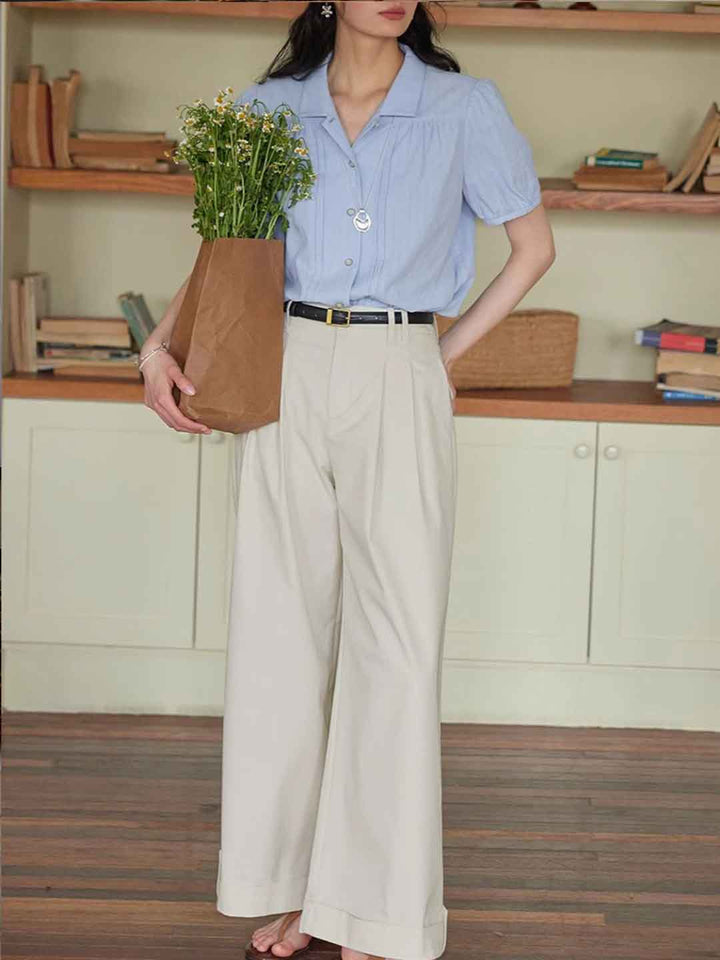 Riley Vintage Laple Puff Sleeve Blouse
