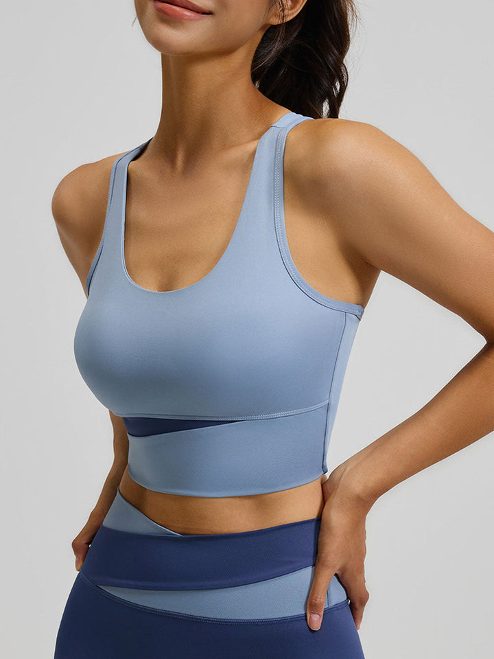Color-Blocked Sports Yoga Bra