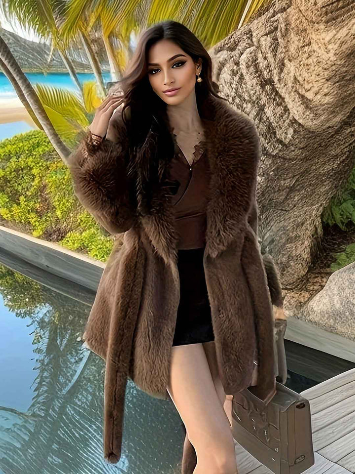 Leah Warm Fur Collar Eco-Friendly Fur Fleece Outerwear