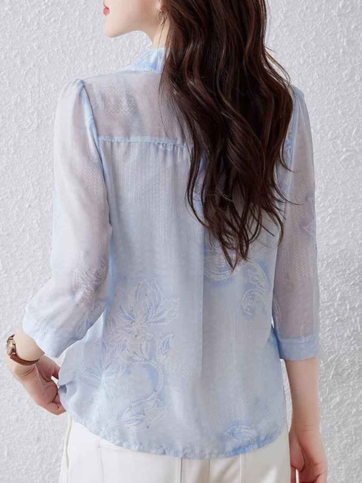 Hannah Loose Lapel Printed Shirt