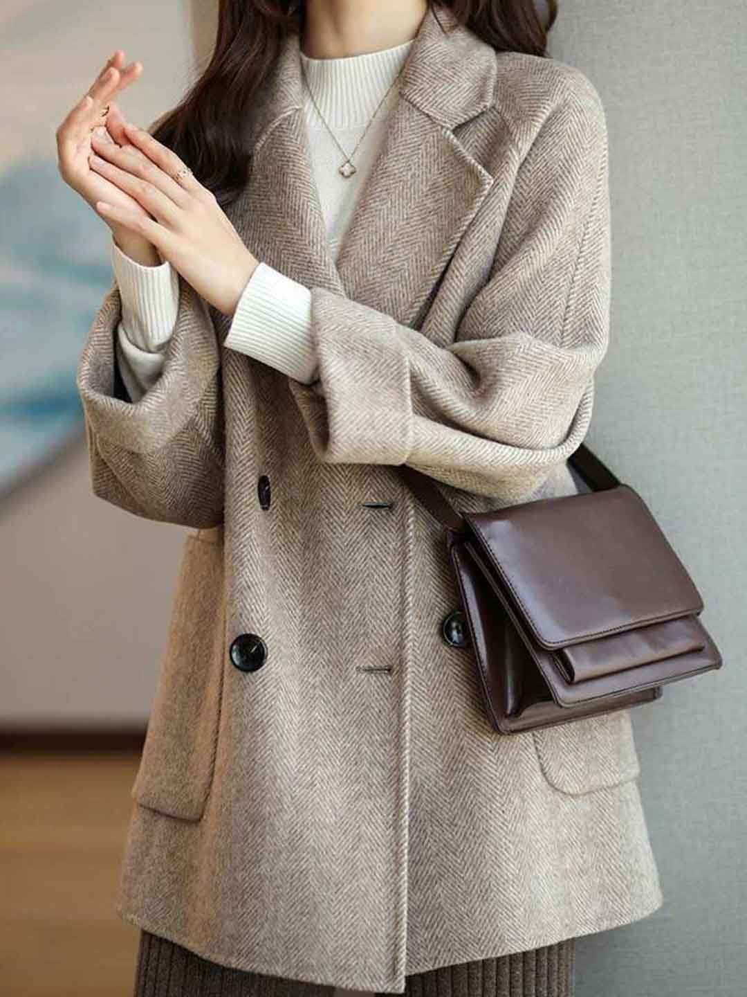 Allison Loose Suit Collar Solid Color Coat