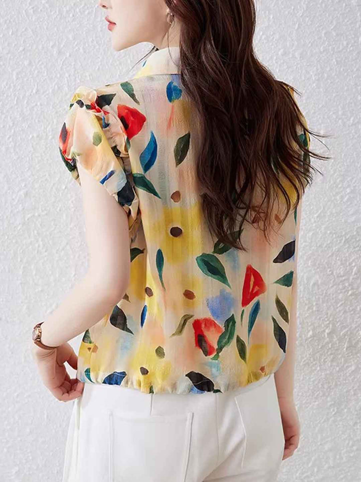 Ava Casual Polo Floral Printed Shirt