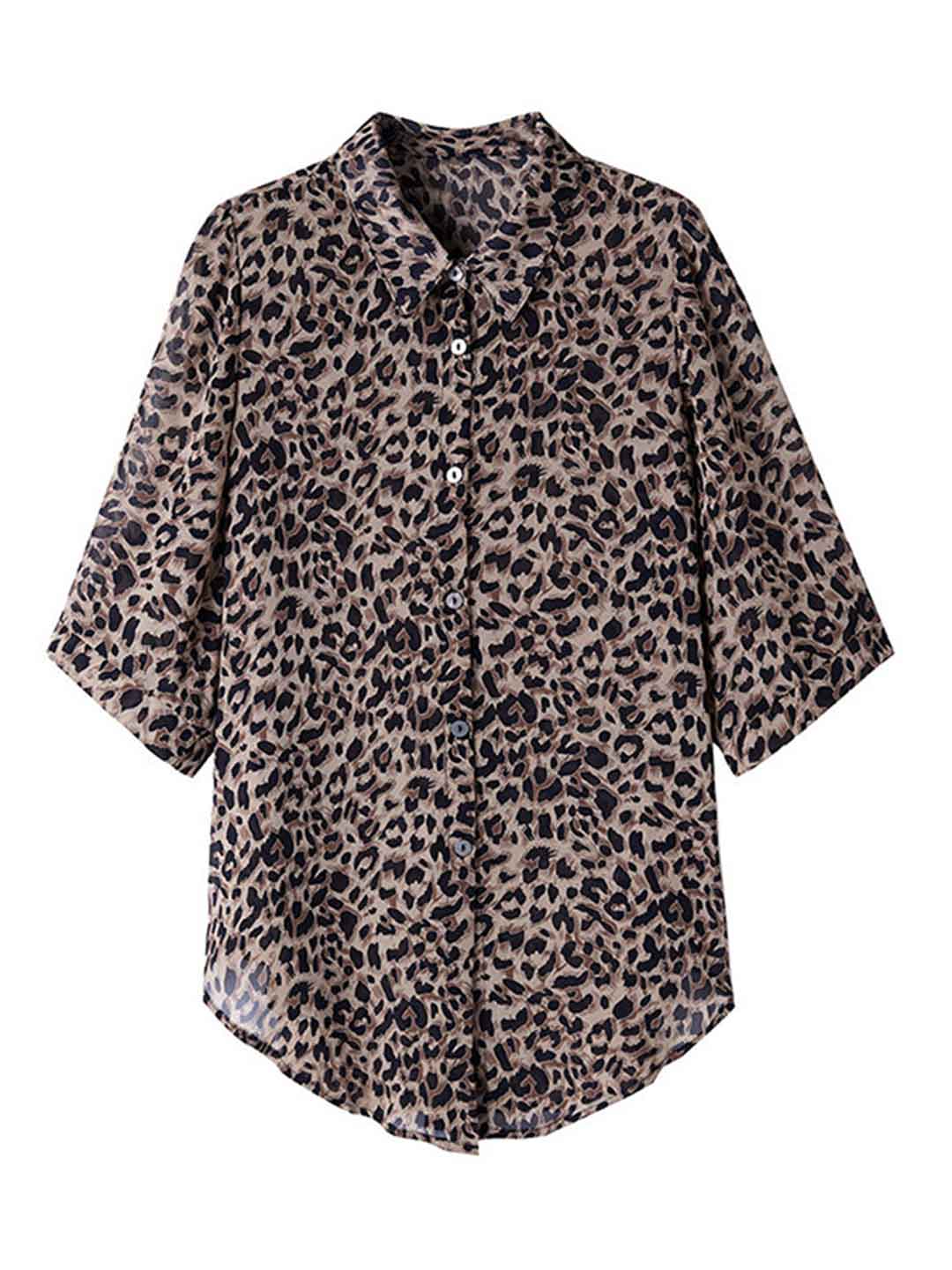 Brianna Loose Lapel Chiffon Shirt