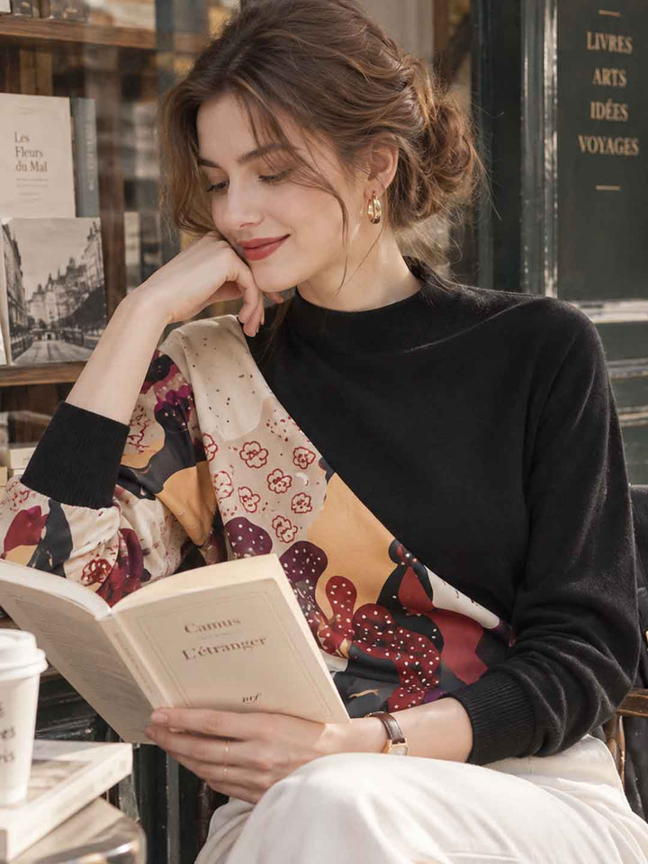 New Lightweight Printed Knit Sweater