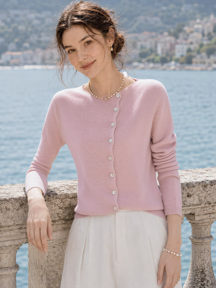 Kayla Classic Crew Neck Knitted Cardigan