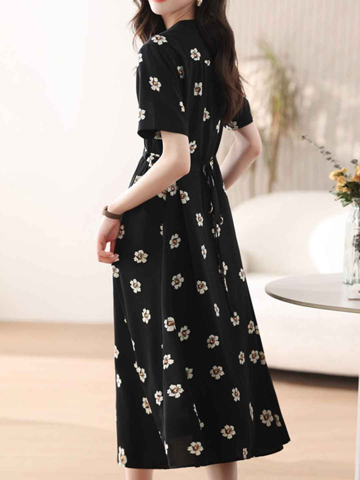 Samantha Elegant V-Neck Printed Dress