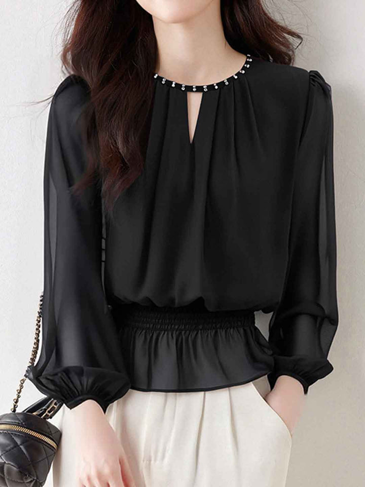 Isabella Daily Crew Neck Halter Neck Ruffle Chiffon Top