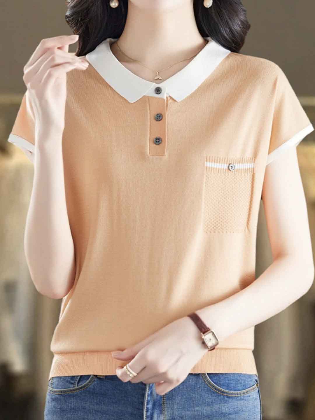 Caroline Loose Doll Collar Knitted Top