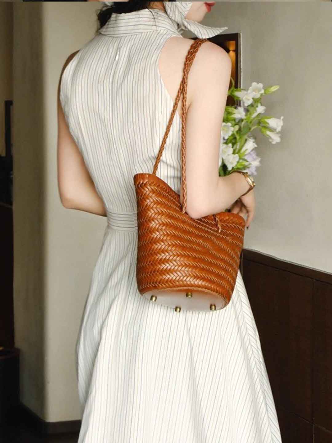 Victoria Elegant V-Neck Striped Shirt Dress