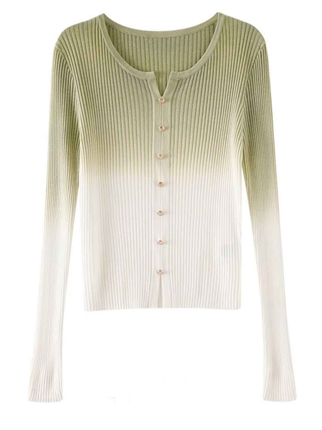 Brooke Elegant V-Neck Colorblock Beaded Knitted Top
