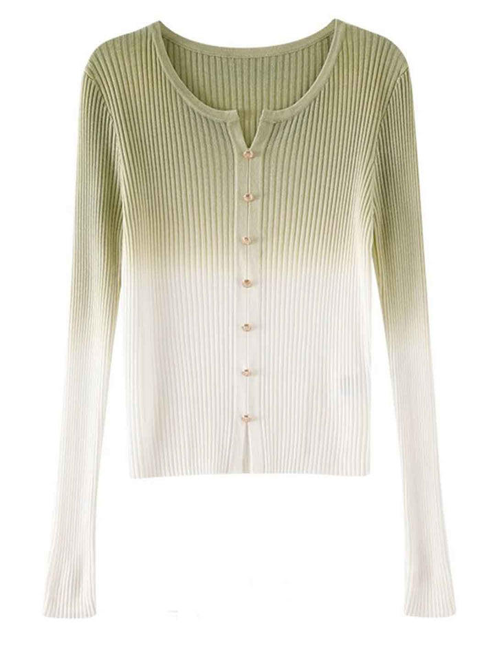 Brooke Elegant V-Neck Colorblock Beaded Knitted Top