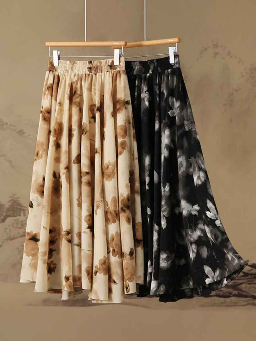 Madeline Casual High-Waisted Printed Skirt