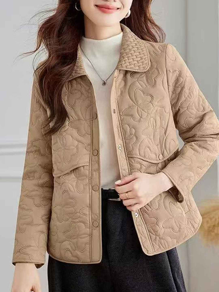 Natalie Retro Lapel Diamond Embroidered Winter Coat