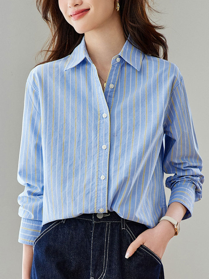 Rachel Classic Loose Contrasted Striped Shirt