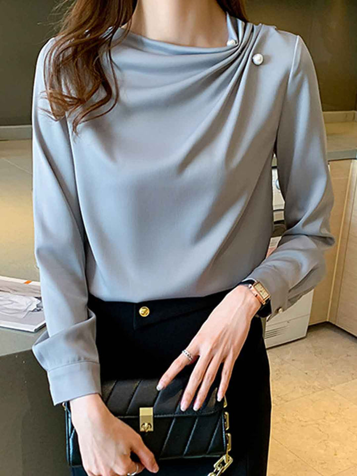 Emma Slim Solid Color Chiffon Shirt