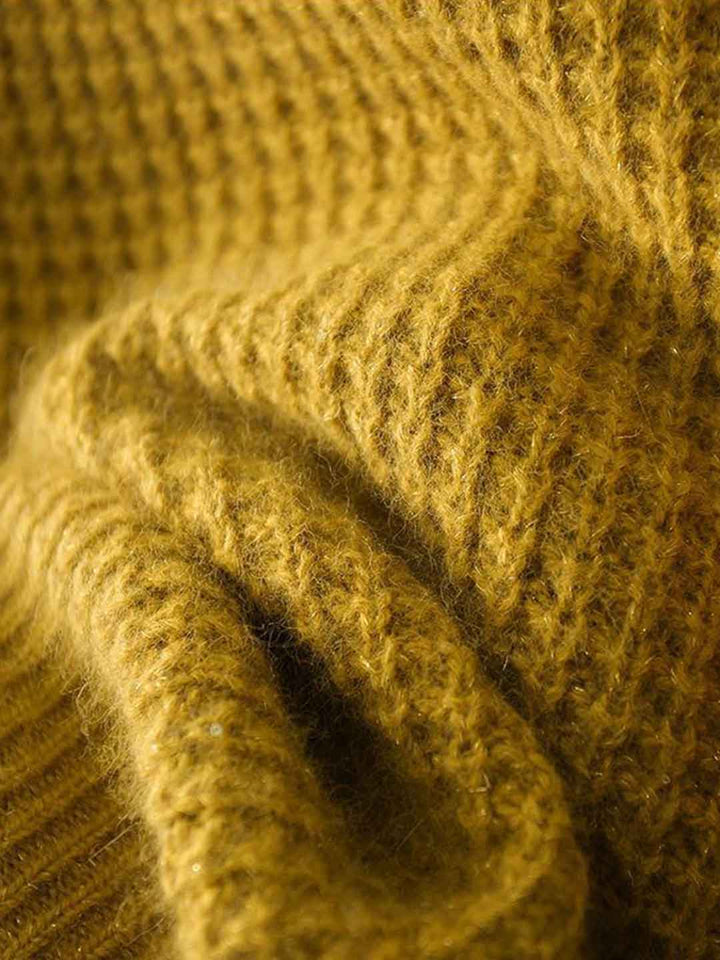 Jessica Loose V-Neck Solid Color Knitted Sweater