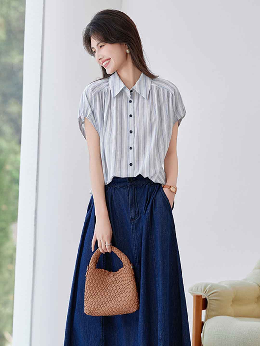 Rachel Casual Contrasted Striped Shirt