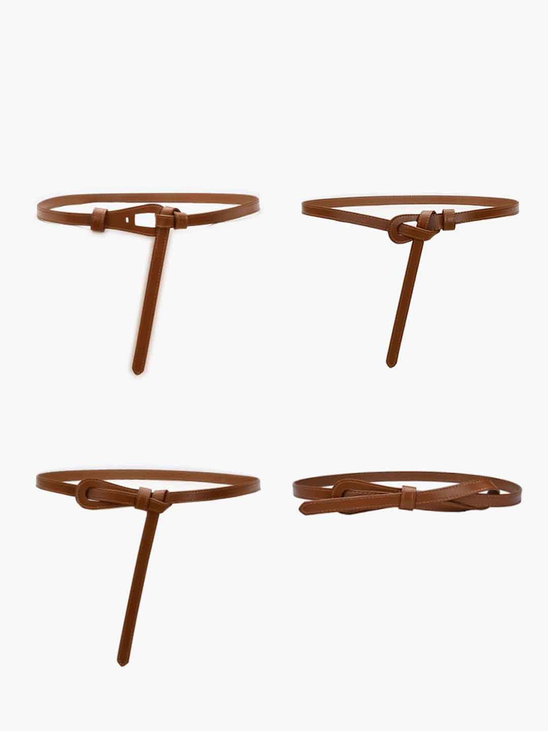 Slim Leather Knotted Belt