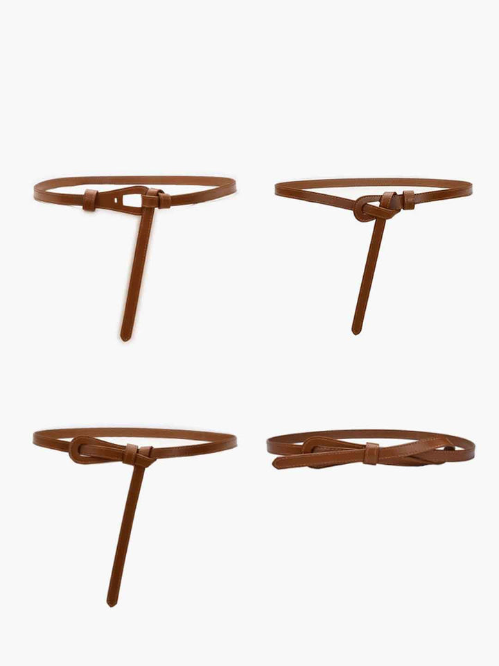 Slim Leather Knotted Belt