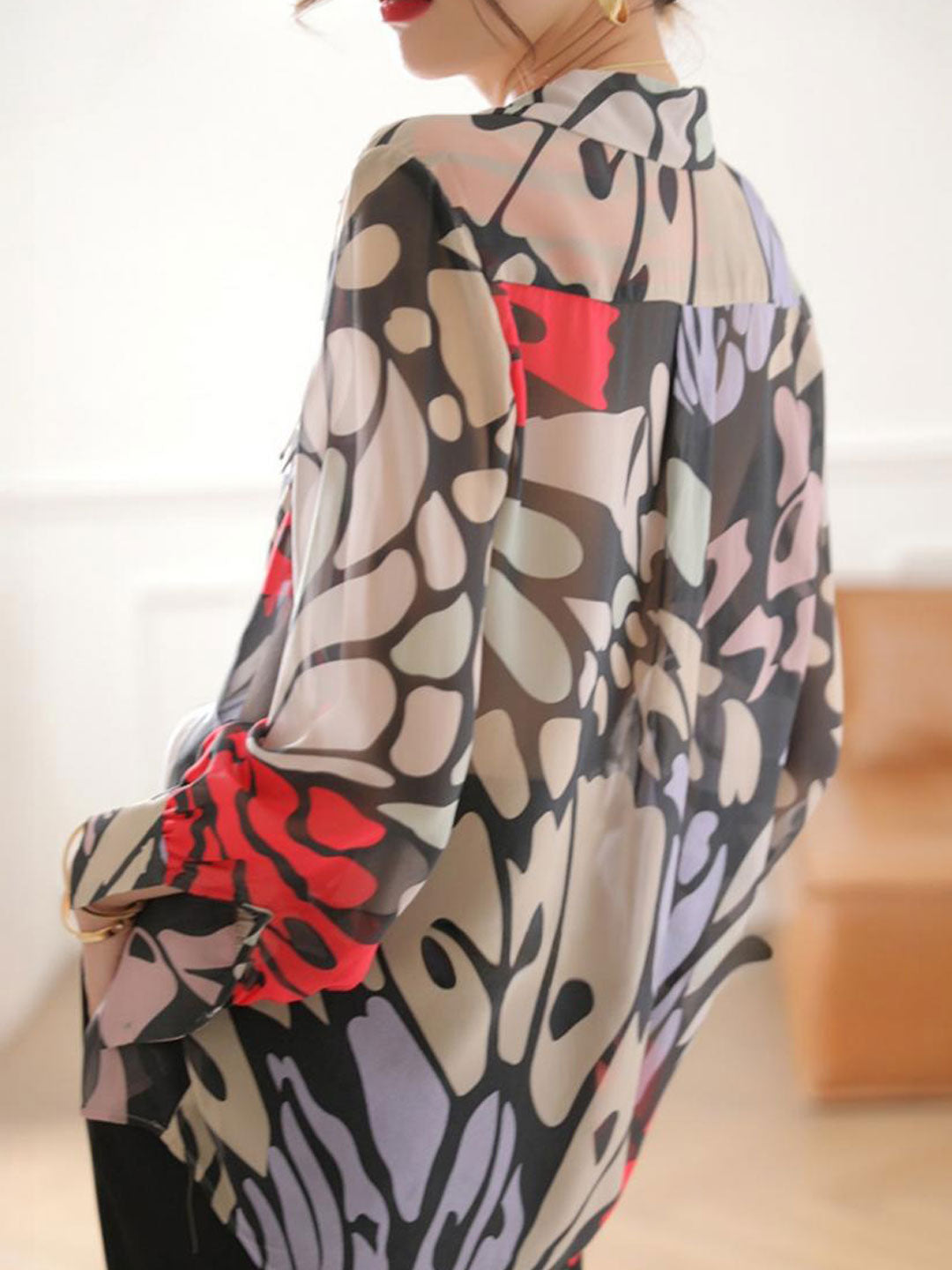 Chloe Casual Polo Collar Printed Shirt