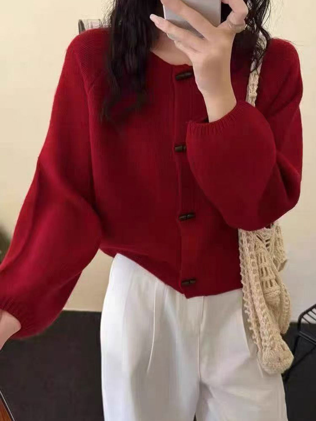 Zoe Loose Crew Neck Duffle Knitted Cardigan