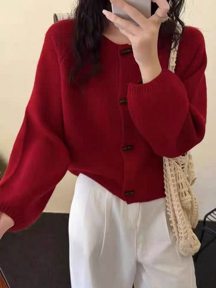 Zoe Loose Crew Neck Duffle Knitted Cardigan