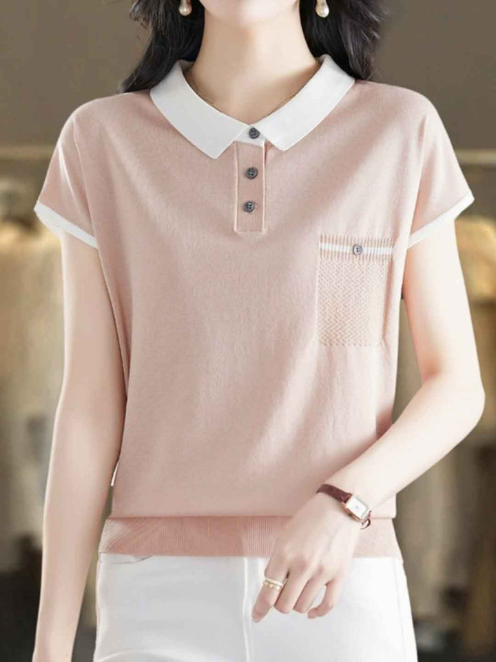Caroline Loose Doll Collar Knitted Top