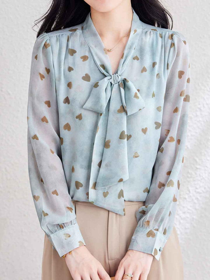 Lily Classic Tie Floral Printed Shirt