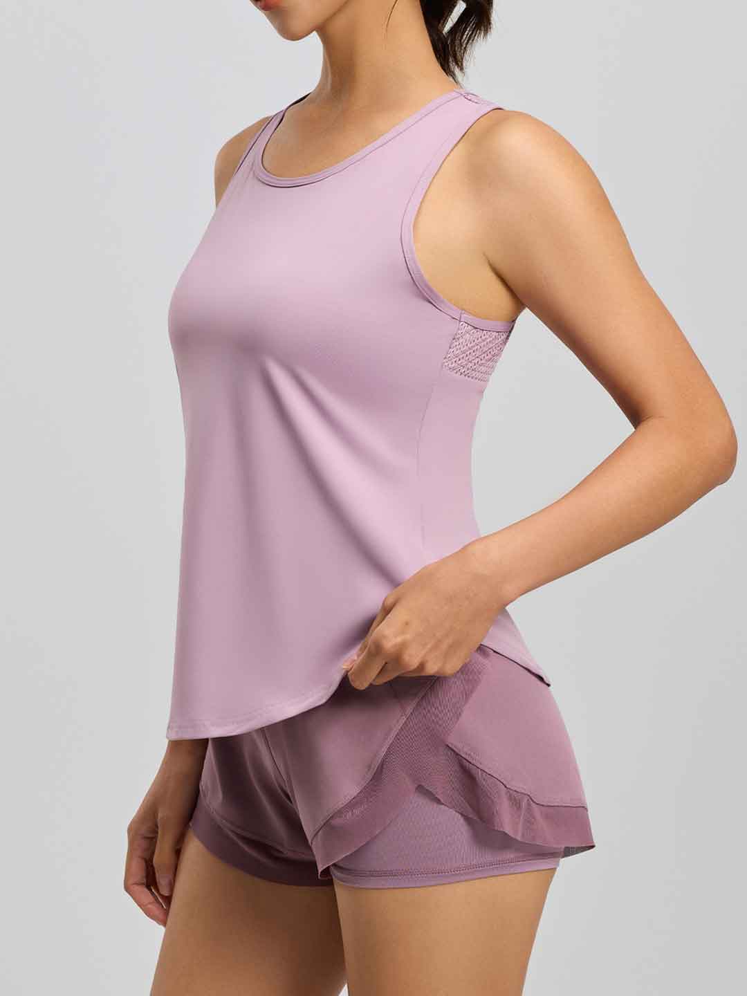 Solid Color Yoga Mesh Hollowed Vest