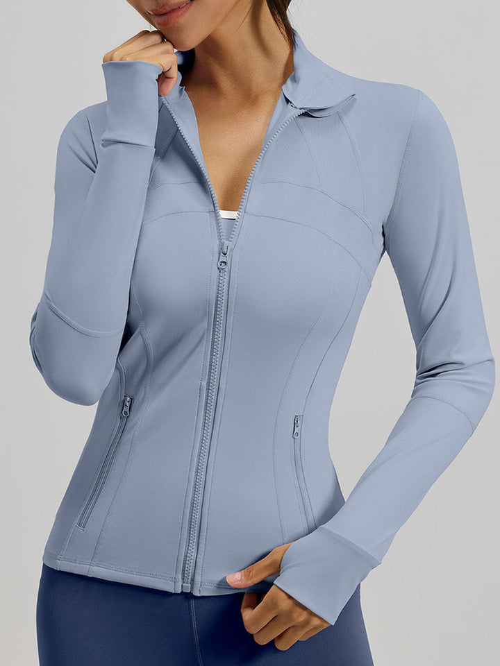 Slim Fit Yoga Athletic Jackets With Pockets
