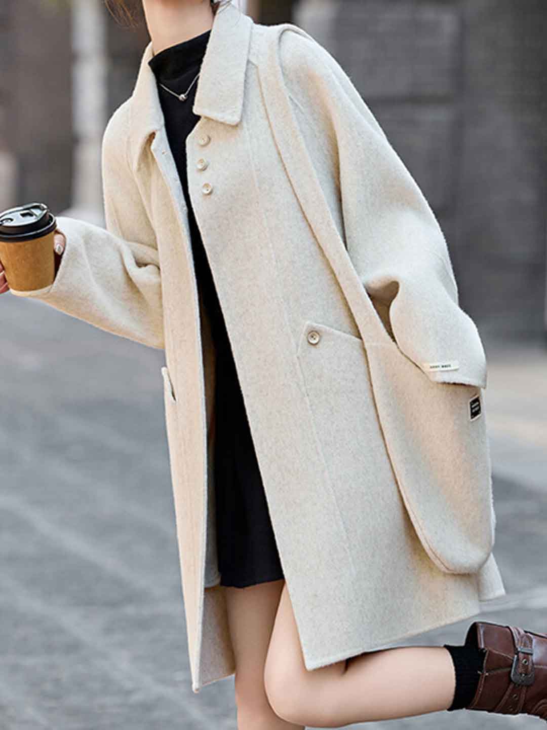 Ava Elegant Lapel Winter Trench Coat