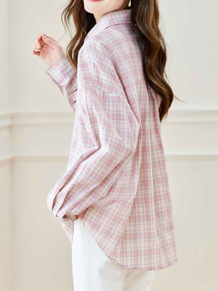 Lily Loose Lapel Plaid Shirt