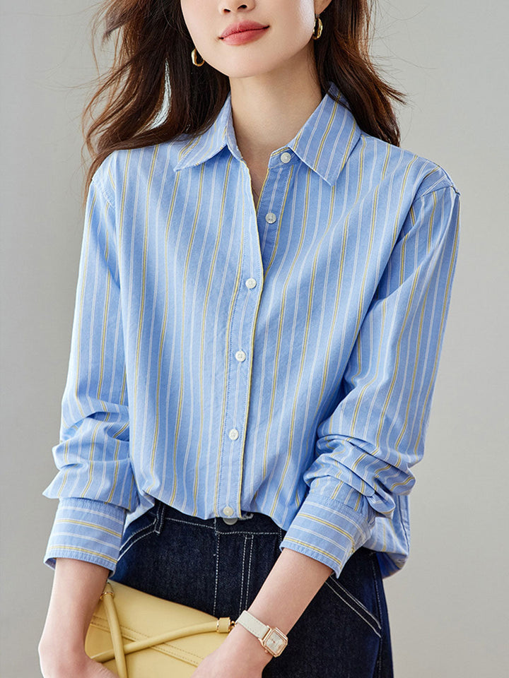 Rachel Classic Loose Contrasted Striped Shirt