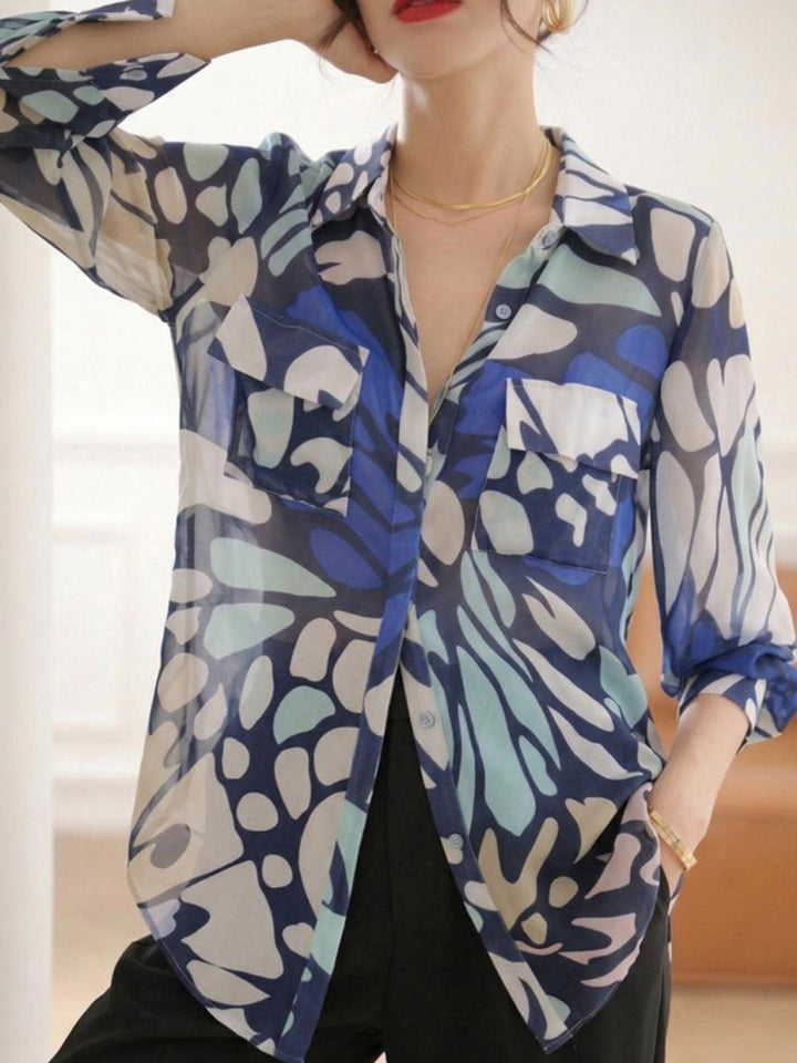 Chloe Casual Polo Collar Printed Shirt