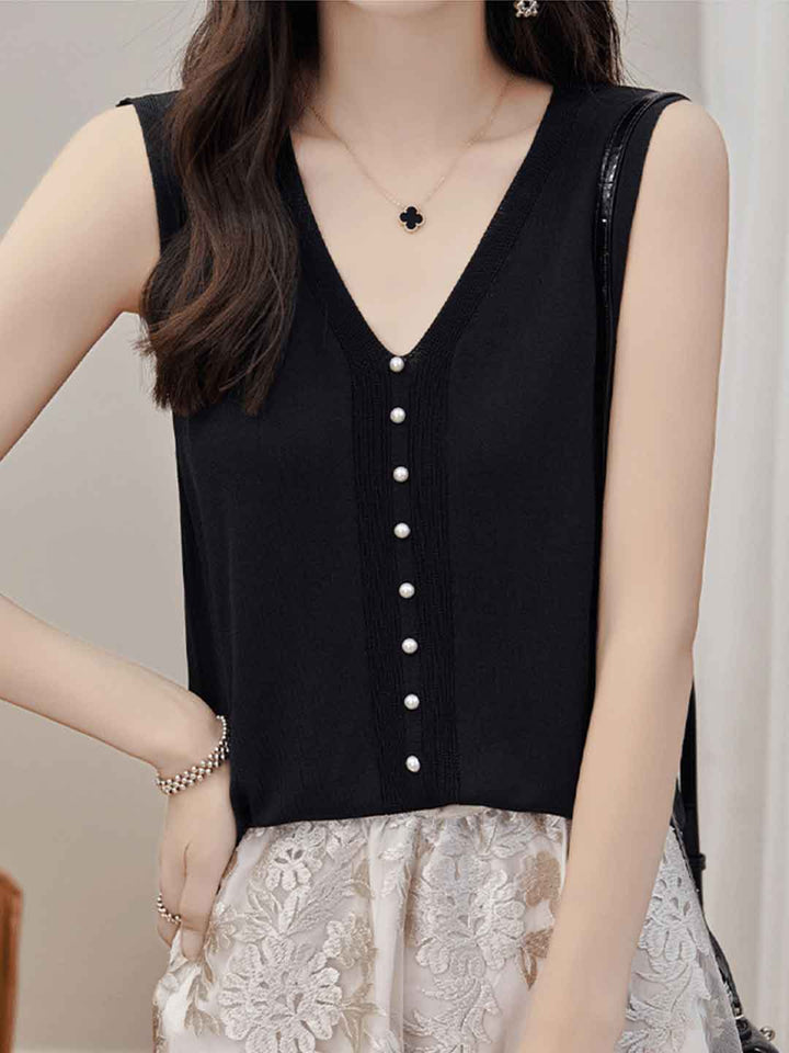 Madeline Casual V-Neck Knitted Vest