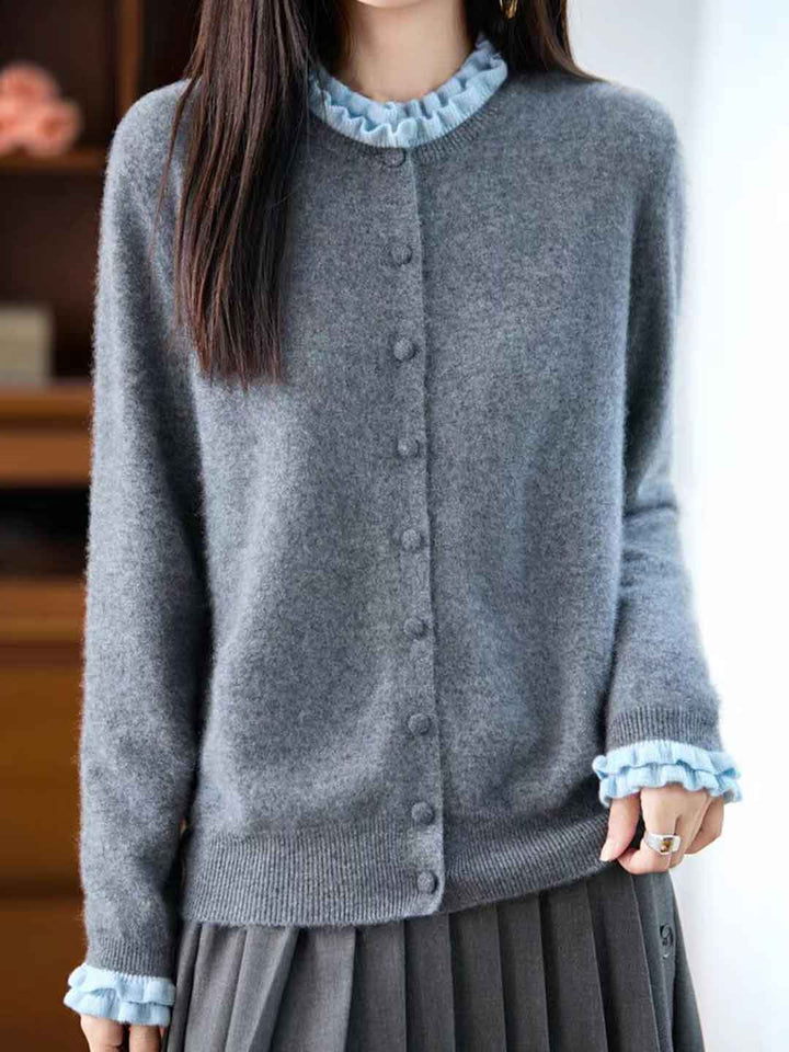 Sofia Classic Auricular Mock Two-Piece Knitted Cardigan