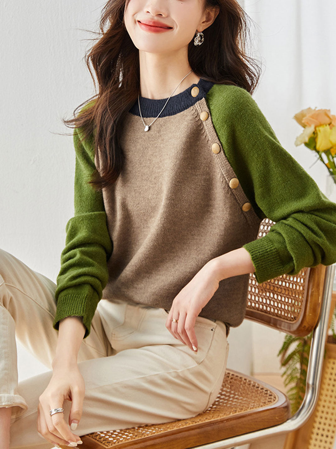 Ava Classic Crew Neck Knitted Sweater