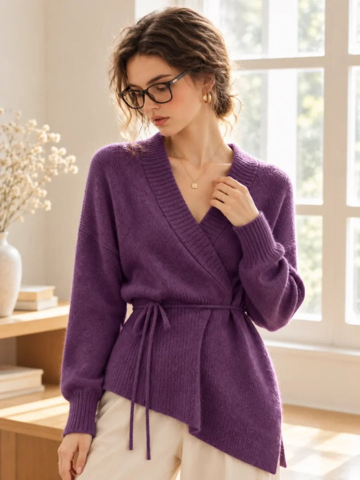 French-style Waist-cinching Knit Top