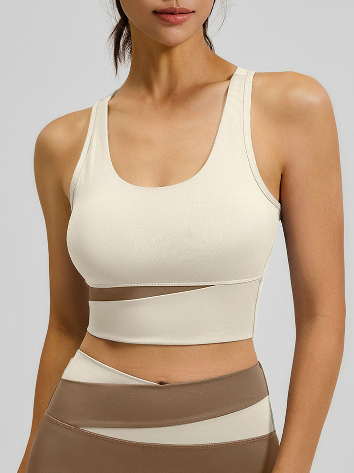 Color-Blocked Sports Yoga Bra