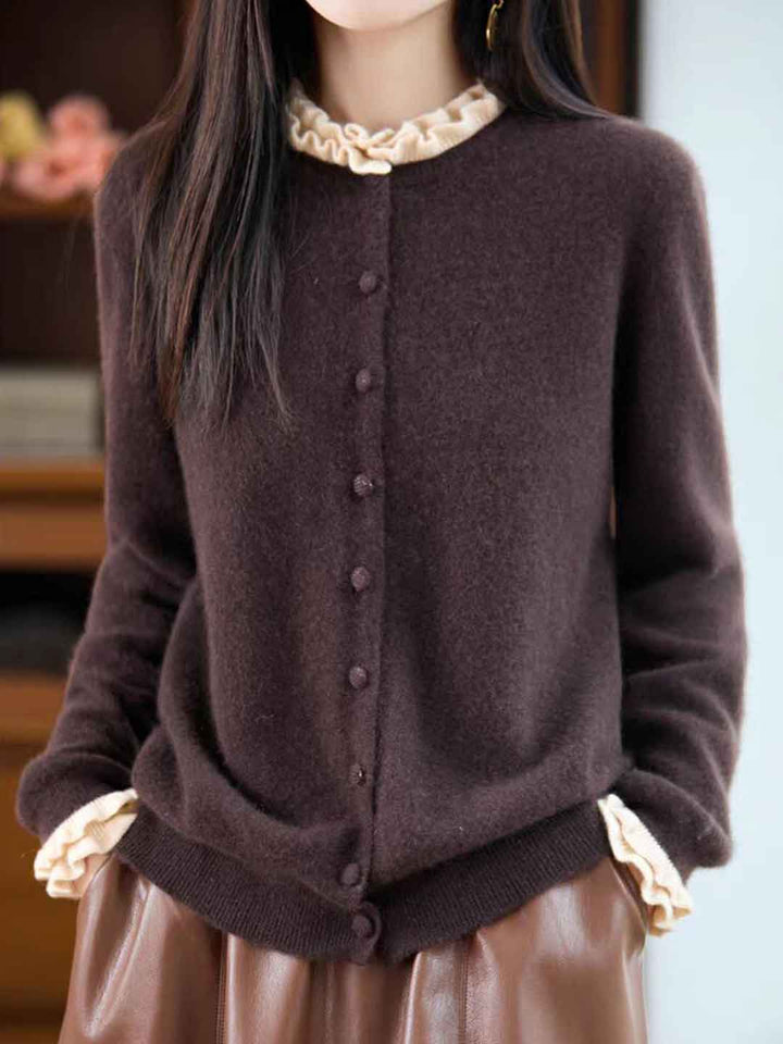 Sofia Classic Auricular Mock Two-Piece Knitted Cardigan