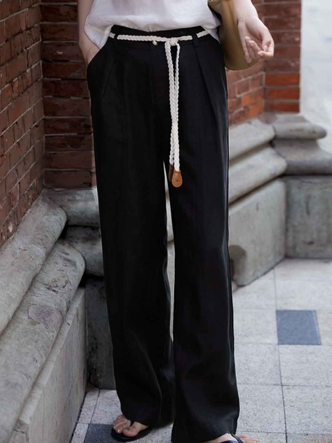 Aubrey Loose Straight Wide Leg Pants