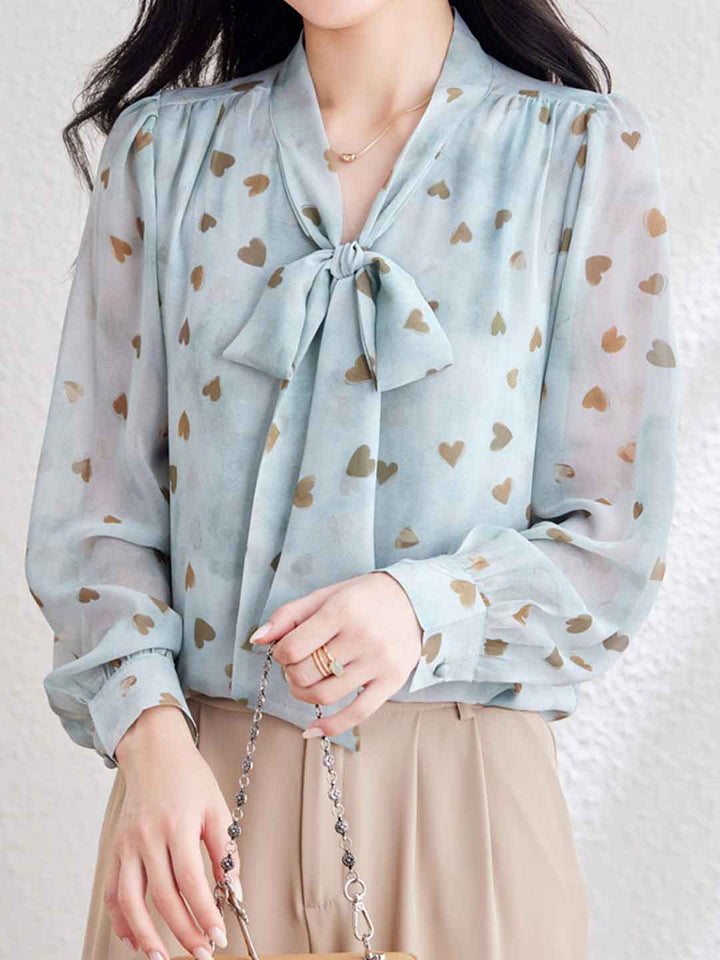 Lily Classic Tie Floral Printed Shirt