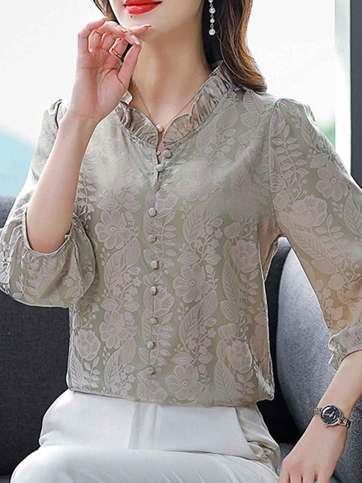 Riley Retro Auricular Collar Crocheted Top